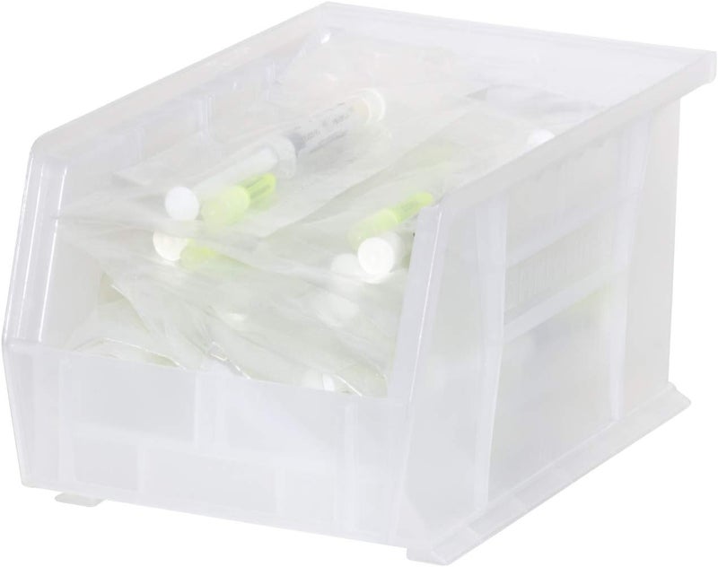 Akro-Mils 30237 AkroBins Plastic Storage Bins, Space-Saving Stackable Bins for Garage, Pantry, Craft Organization, 9-" x 6-" x 5-", Clear, 12-Pack - Image 4